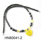 Assorted Colored Opal Pendant  Hematite Beads Stone Chain Choker Fashion Women Necklace